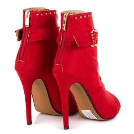 Seastar Bottines en daim à bout ouvert rouge 4