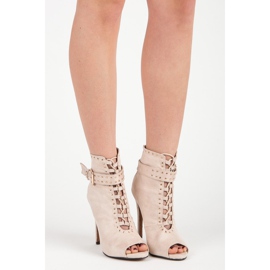 Seastar Bottines en daim à bout ouvert beige 1