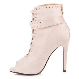 Seastar Bottines en daim à bout ouvert beige 4