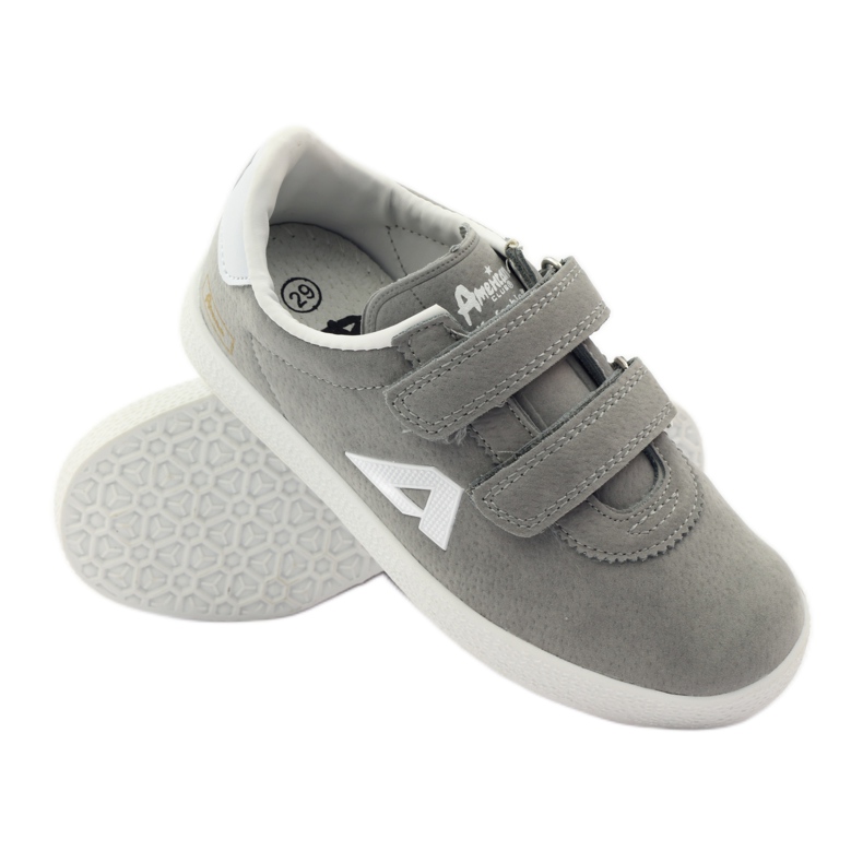 American Club Baskets de sport Insert en cuir américain 2952 gris blanc 3