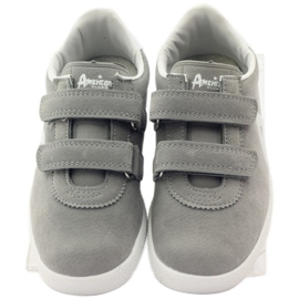 American Club Baskets de sport Insert en cuir américain 2952 gris blanc 4