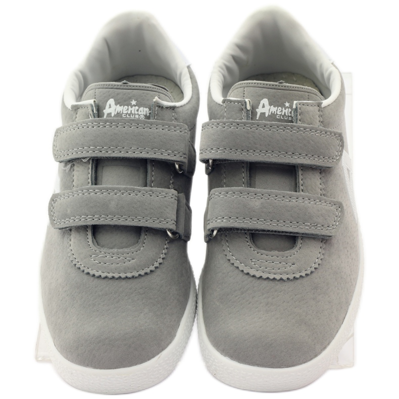American Club Baskets de sport Insert en cuir américain 2952 gris blanc 4