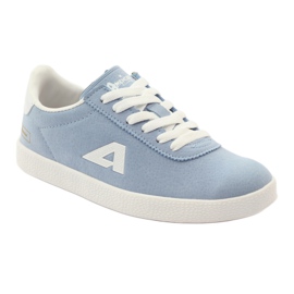 American Club Baskets de sport à semelle intérieure en cuir américain bleu blanche 1