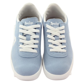 American Club Baskets de sport à semelle intérieure en cuir américain bleu blanche 4