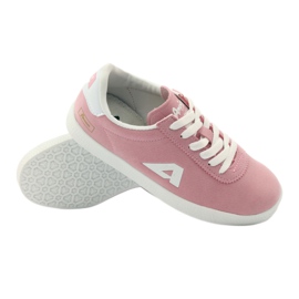 American Club Baskets de sport à semelle intérieure en cuir américain blanche rose 3 American Club Baskets de sport à semelle intérieure en cuir américain blanche rose 3