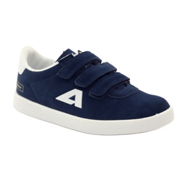 American Club Incrustation sportive en cuir américain bleu marin blanche 1