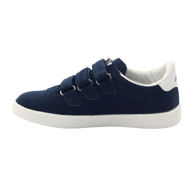 American Club Incrustation sportive en cuir américain bleu marin blanche 2