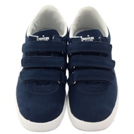 American Club Incrustation sportive en cuir américain bleu marine blanc 4