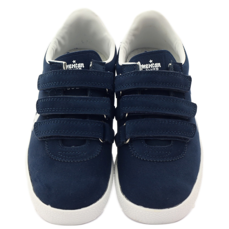 American Club Incrustation sportive en cuir américain bleu marin blanche 4