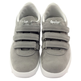 American Club Incrustation sportive en cuir américain gris blanc 4