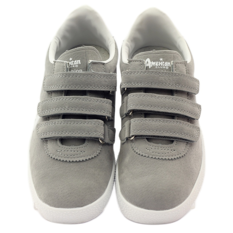 American Club Incrustation sportive en cuir américain gris blanche 4