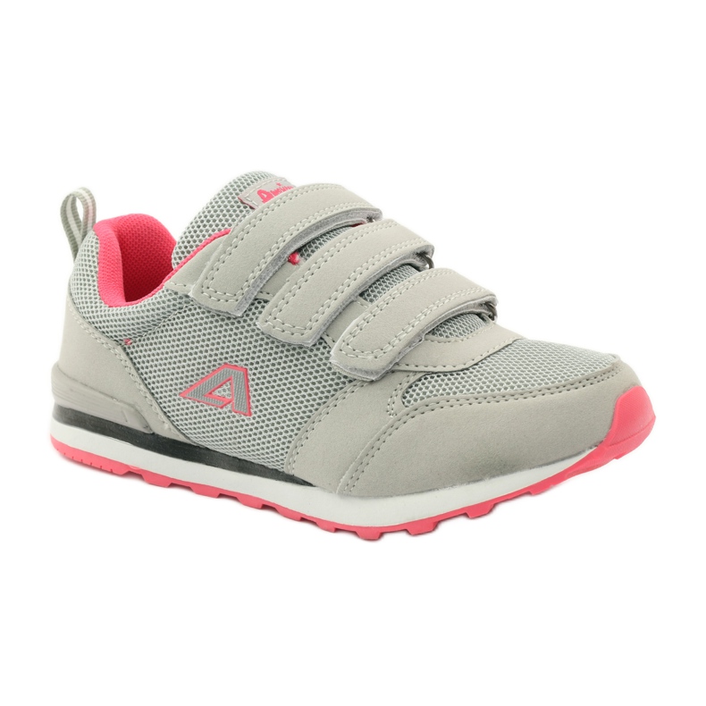 American Club Chaussures de sport American 9 avec empiècement en cuir rose gris 1