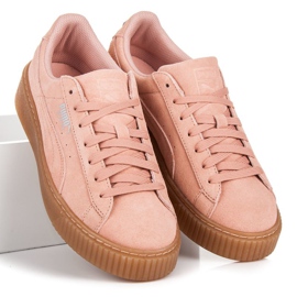Puma plate-forme en daim bijou jr rose 3