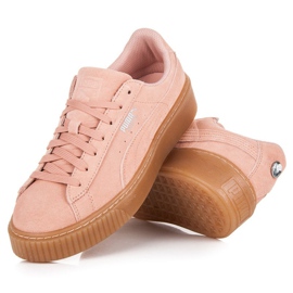 Puma plate-forme en daim bijou jr rose 2