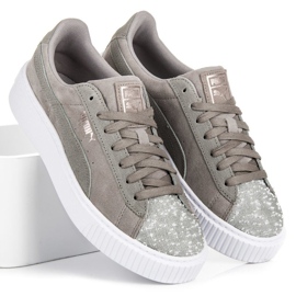 Puma Suede Platform Peblle WN`S gris 1