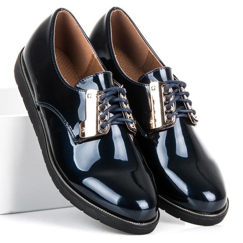 Best Shoes Chaussures laquées confortables bleu 1 Best Shoes Chaussures laquées confortables bleu 1