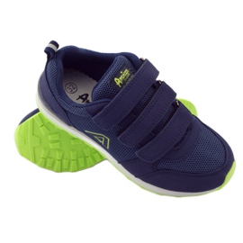 American Club Chaussures de sport à semelle intérieure en cuir américain bleu marine vert 3