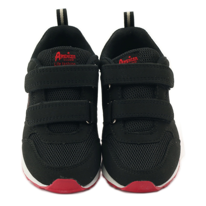 American Club Chaussures de sport à semelle intérieure en cuir américain rouge noir 4