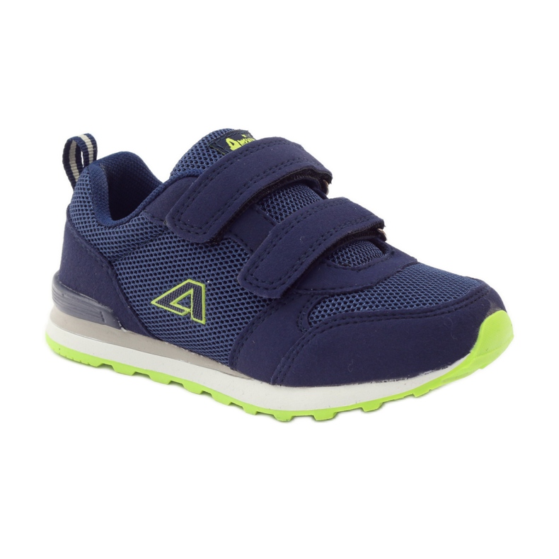American Club Chaussures de sport à semelle intérieure en cuir américain bleu marine vert 1