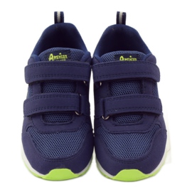 American Club Chaussures de sport à semelle intérieure en cuir américain bleu marin vert 4