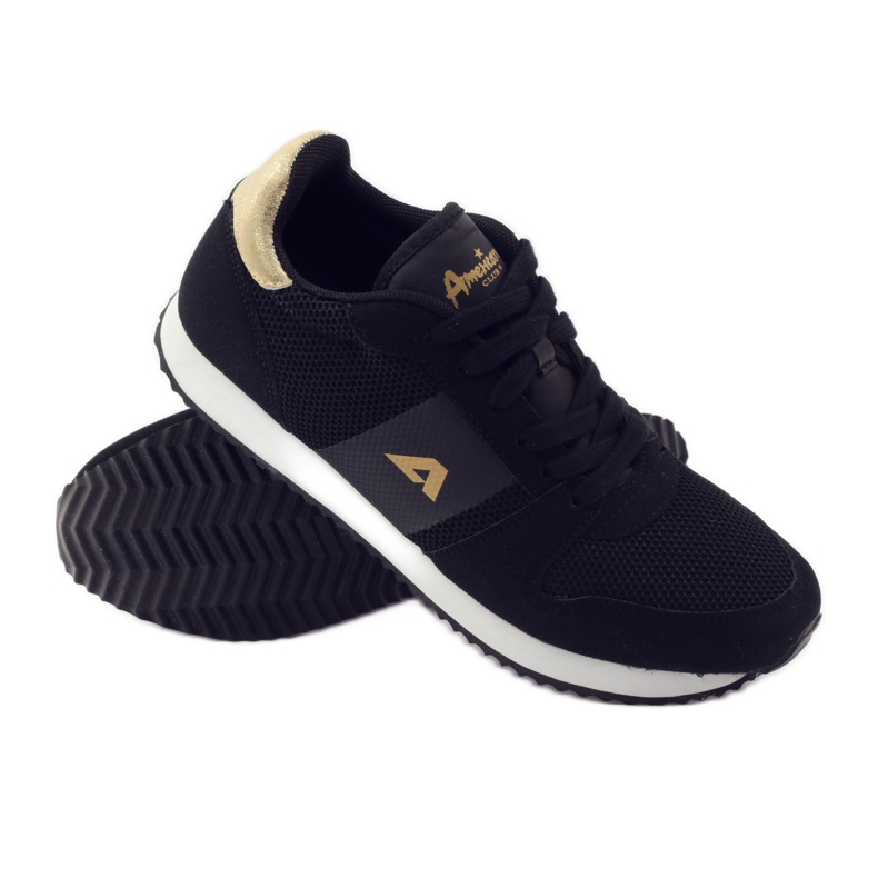 American Club Chaussures de sport pour femmes américaines 17022 noir jaune 3