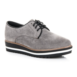 Ch. Creation Bottines à lacets en daim gris 3