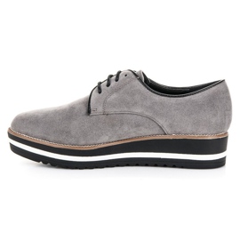 Ch. Creation Bottines à lacets en daim gris 4