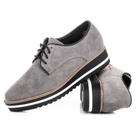 Ch. Creation Bottines à lacets en daim gris 6
