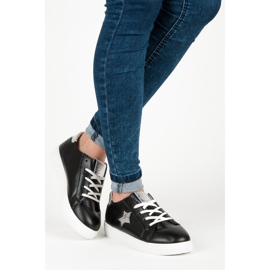 Baskets nouées avec une étoile le noir 1