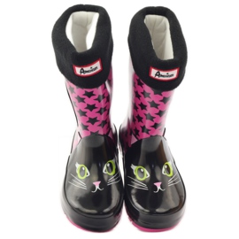 American Club Chaussette Galoches + insert chaton américain rose noir 4