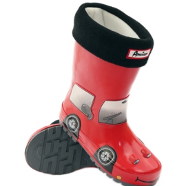 American Club Chaussette Galoches plus semelle intérieure RED CAR rouge gris noir 3