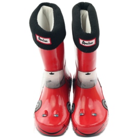 American Club Chaussette Galoches plus semelle intérieure RED CAR rouge gris noir 4
