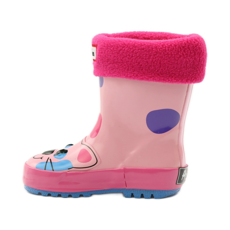 American Club Chaussette Galoches + insert chaton américain rose 2