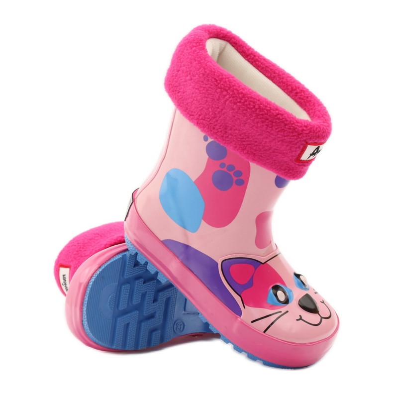 American Club Chaussette Galoches + insert chaton américain rose 3