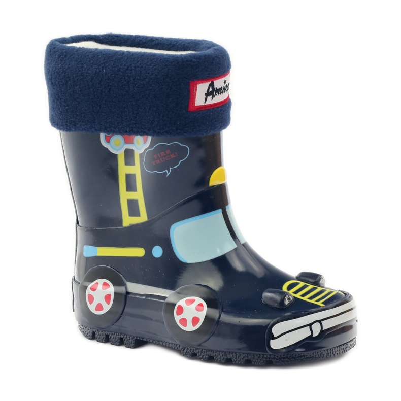 American Club Bottes Wellington, chaussette + insert American TRUCK jaune rouge bleu marine 1