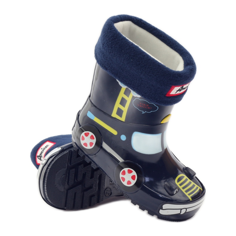 American Club Bottes Wellington, chaussette + insert American TRUCK jaune rouge bleu marine 3