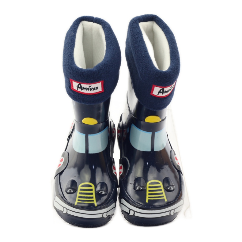 American Club Bottes Wellington, chaussette + insert American TRUCK jaune rouge bleu marine 4