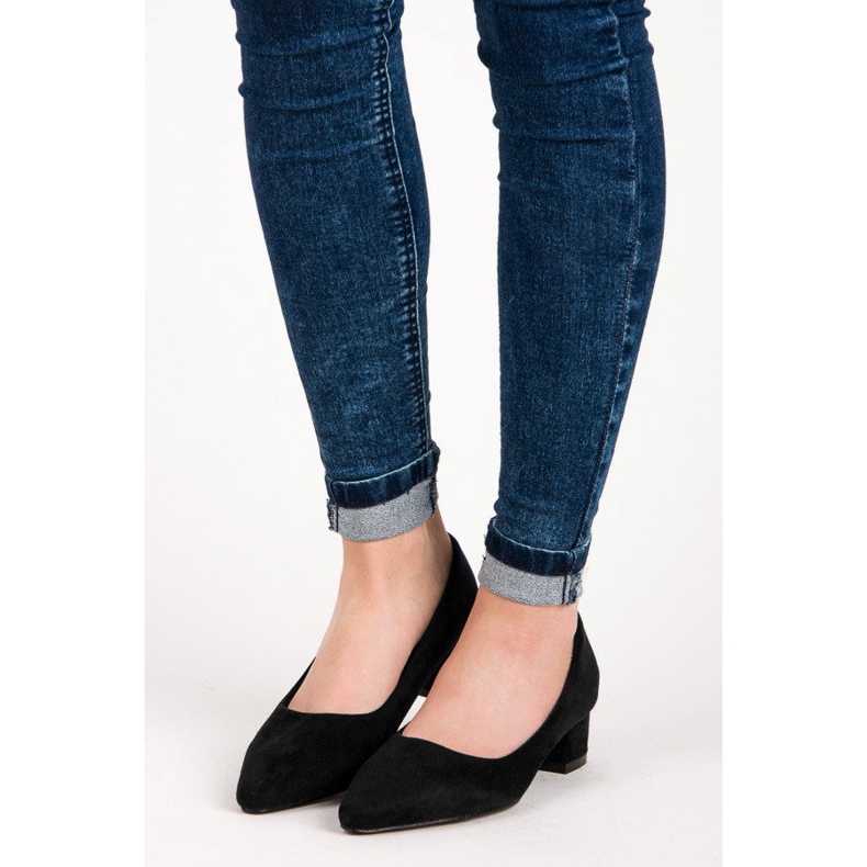 Best Shoes Escarpins en daim à petits talons le noir 2