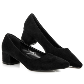 Best Shoes Escarpins en daim à petits talons le noir 4