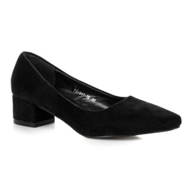 Best Shoes Escarpins en daim à petits talons le noir 6