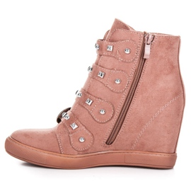 Bestelle Baskets en daim à boucles rose 4