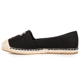 Bestelle Espadrilles noires avec un flamant rose le noir 5
