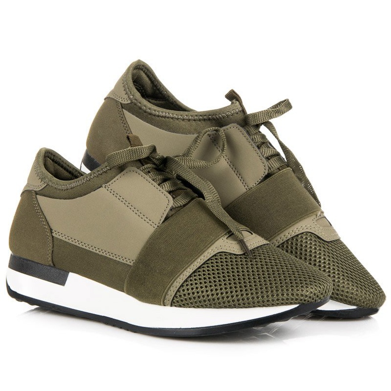 Chaussures de sport à enfiler vert 1