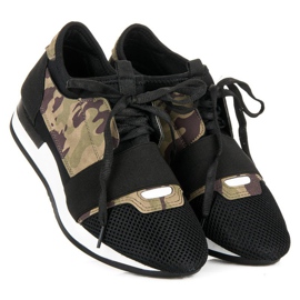 Chaussures de sport à enfiler noir brun vert 2