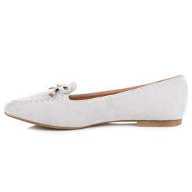 Small Swan Mocassins En Daim Avec Nœud gris 3