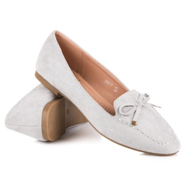 Small Swan Mocassins En Daim Avec Nœud gris 4