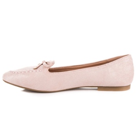Small Swan Mocassins en daim à nœud rose 6