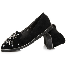 Fama Lords en daim avec des embellissements le noir 4