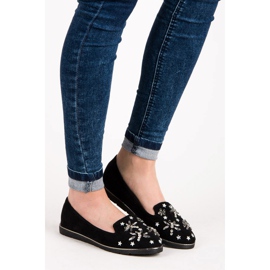 Fama Lords en daim avec des embellissements le noir 1