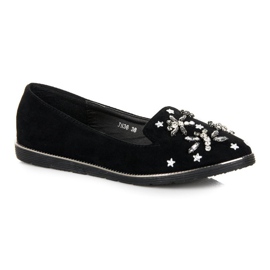 Fama Lords en daim avec des embellissements le noir 3